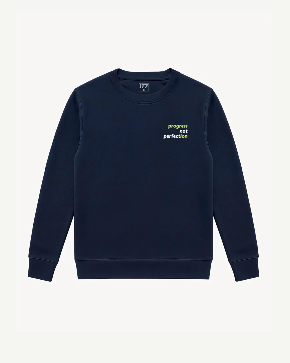 Bluza męska bez kaptura „Progress not perfection”
