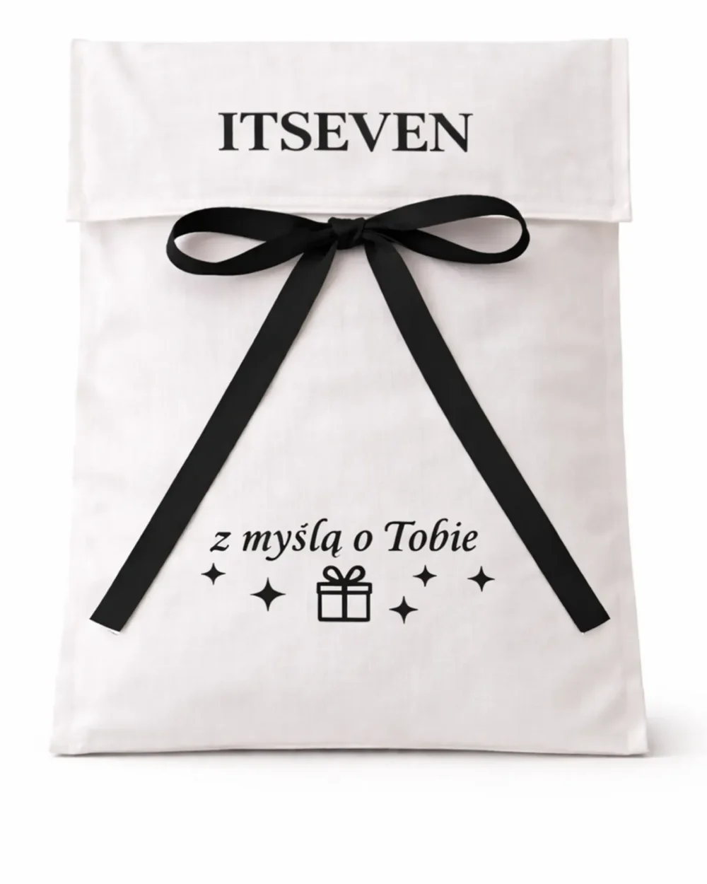 Czarne opakowanie prezentowe dla bluzy