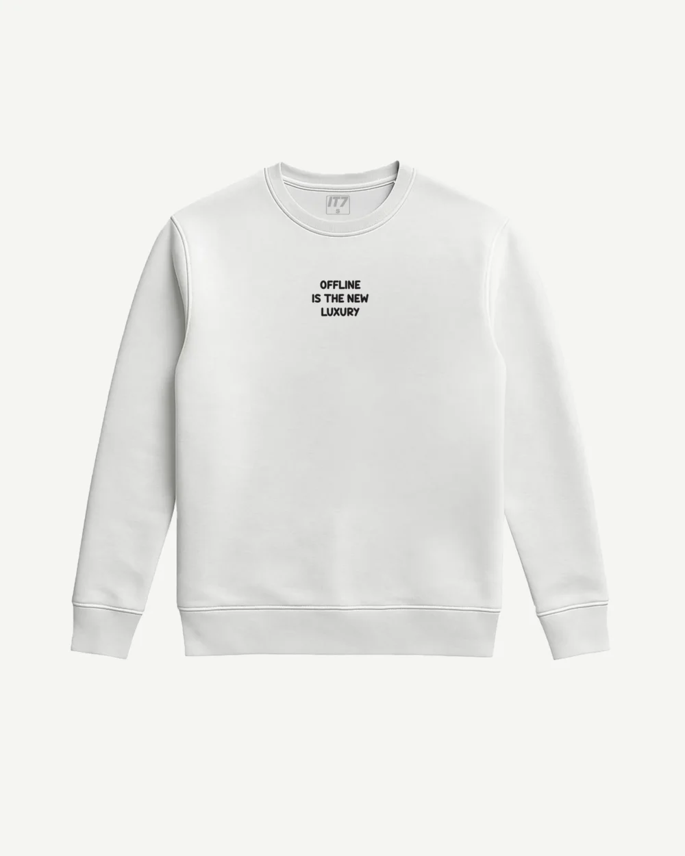 Bluza męska bez kaptura „Offline is the new luxury”